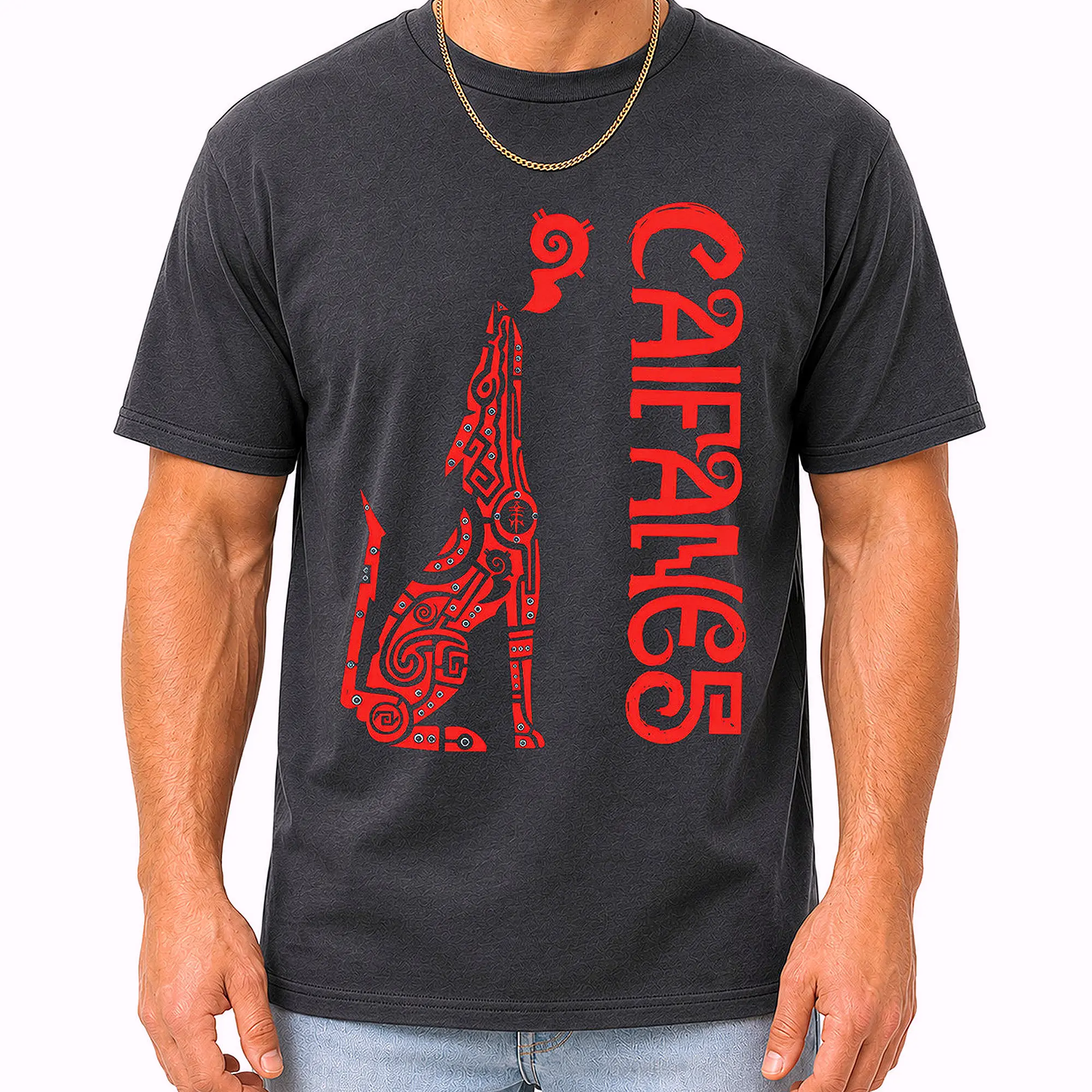 Caifanes Red Tribal Symbol T-Shirt – Latin Rock Graphic Tee, Cotton Fabric Crew Neck, Short Sleeve Unisex Streetwear Trendy Top for Men for Women, Gift For Him