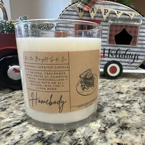 OTBS Coco Soy Pumpkin Pie Scented Candle with Wooden Crackling Wick, Pumpkin, Vanilla, and Creamy Marshmallow Scent. Paraffin-Free, Sustainable Sourced - Decor, Light candle