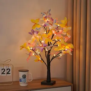 Butterfly Light Tree Lamp, Battery/USB Powered Artificial Flower Pot Plant, Gift for Mom Girlfriend, Butterfly Decoration