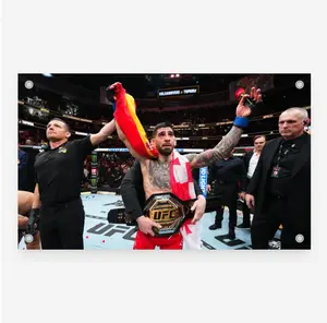 Ilia Topuria Flag UFC Inspired Fight Night Wall Flag Combat Sports Banner for Bedroom Octagon Gym Decor Gift for MMA Fans