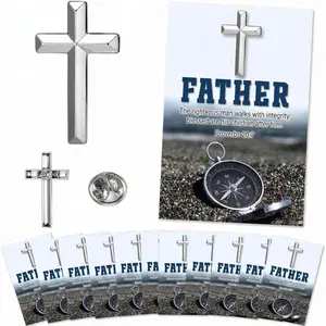 Father's Day Independence Day Faith Cross Pin Christian Jesus Pin 30 Set Lapel Pin American Folded Flag Pin Armor of God Brooch with Prayer Card Patriotic National Flag Day 4th of July 250th Anniversary Gift for Church Party Favors Men Dad Pastor Coworker