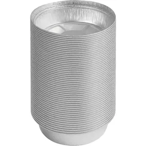 Round aluminum foil pans Disposable Tray Containers for Storing, Baking, Meal Prep & Reheating | Freezer & Oven Safe, Recyclable (30, 9" Round)