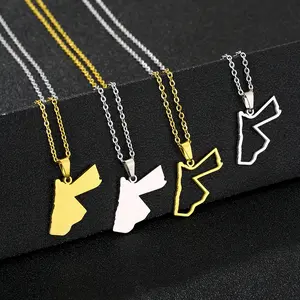 Jordan smooth hollow stainless steel pendant necklace feminine geometric titanium steel collarbone chain