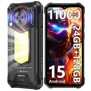 OUKITEL WP53 Rugged Phone Unlocked, 24GB+128GBAndroid 15 Phone, 11000mAh Battery Cellphone, 6.52" Display,900LM Camping Light, 128dB Loud Speaker, 13MP Camera, 4GDual SIM Smartphone/NFC/GPS/OTG(NOT Compatible withAT&T,Cricket, and Verizon)