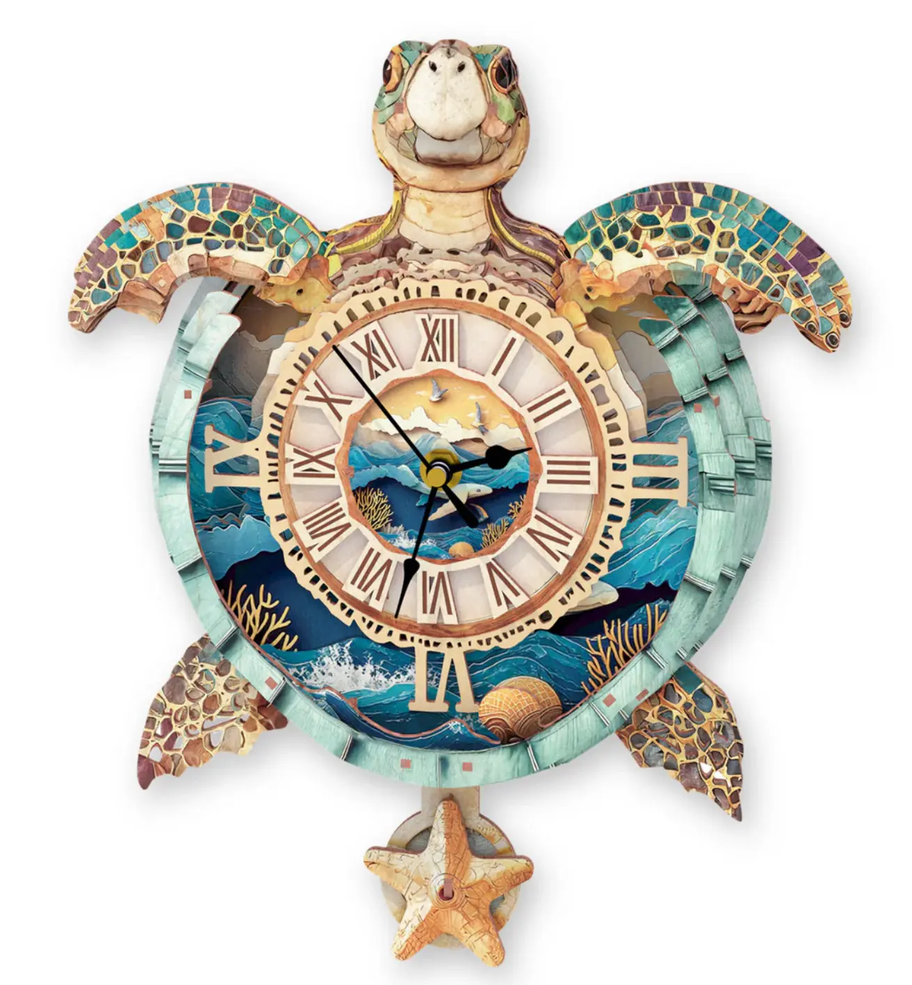 3D Puzzle Mechanical Wooden Clock Kit for Adults – Dragon, Blue Dragon, Dog, Butterfly, Owl & Turtle Designs | DIY Pendulum Clock with Roman Numerals | Creative Desk & Home Decor | Unique Gift for Puzzle Lovers,back to school