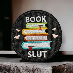 Book Slut Embroidered Patch - Iron-On/Sew-On - Ideal for Bags, Jackets - Fun Gift for Bibliophiles