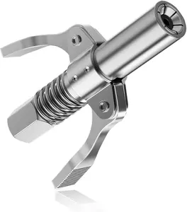 High Pressure Grease Gun Coupler 12000 PSI Quick Lock Release Tip with Double Handle (1 PC)