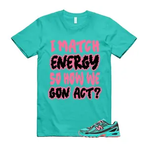740 Cyber Jade Ultra Pink Black Teal Aqua T Shirt Match MATCH
