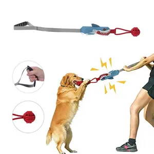 Bite-Resistant Dog Tug Toy with Squeaky Ball Handle Interactive Toy for All Dog Sizes Encourages Active Play and Bonding Ideal for Tug of War and Playtime,summervibes