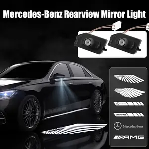 Angel Wing Carpet Light LED Rearview Mirror Projection Lamp for Mercedes Amg a B C E S Class Gla Glb Glccls Eqc Car Accessories