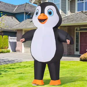 GOOSH Inflatable Penguin Costume 72IN Air Blow up Funny Costume Suit Full Body Set for Adult for Halloween Cosplay Party