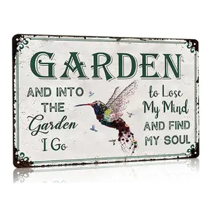 Gardening Gifts Vintage Gardening Signs Into The Garden To Lose My Mind Tin Sign for Home Garden Greenhouse Living Room Bedroom Yard Cottage Outdoor Decor 8X12 Inch