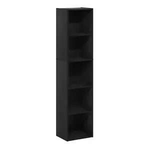 Modern 5-Tier Open Shelf CARB Wood Bookcase, 5-Shelf Furniture Unit, 9x12x52 in, for Living Room, Home Office