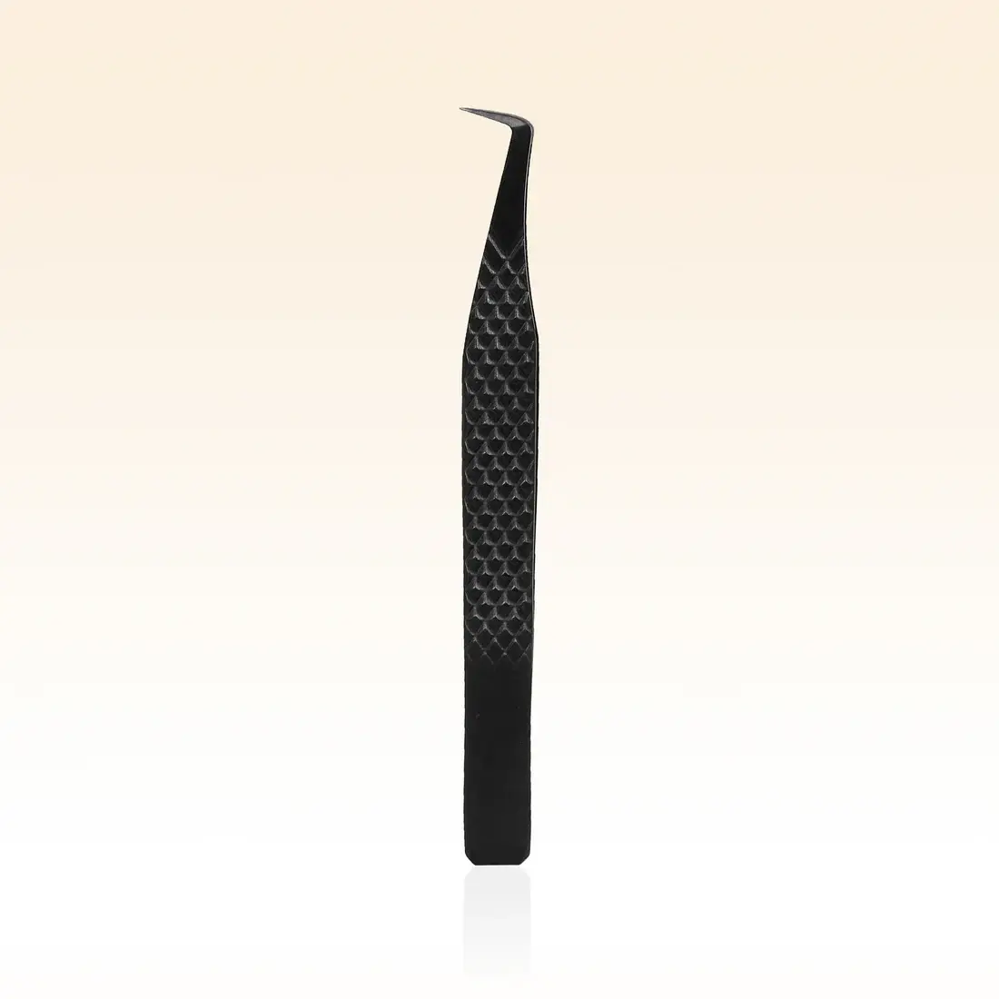 TAFFEAY TF-03 Professional Lash Tweezer, Durable Stainless Steel with Black Fiber Non-Slip Grip, Precision Makeup Tool for Eyelash Extensions