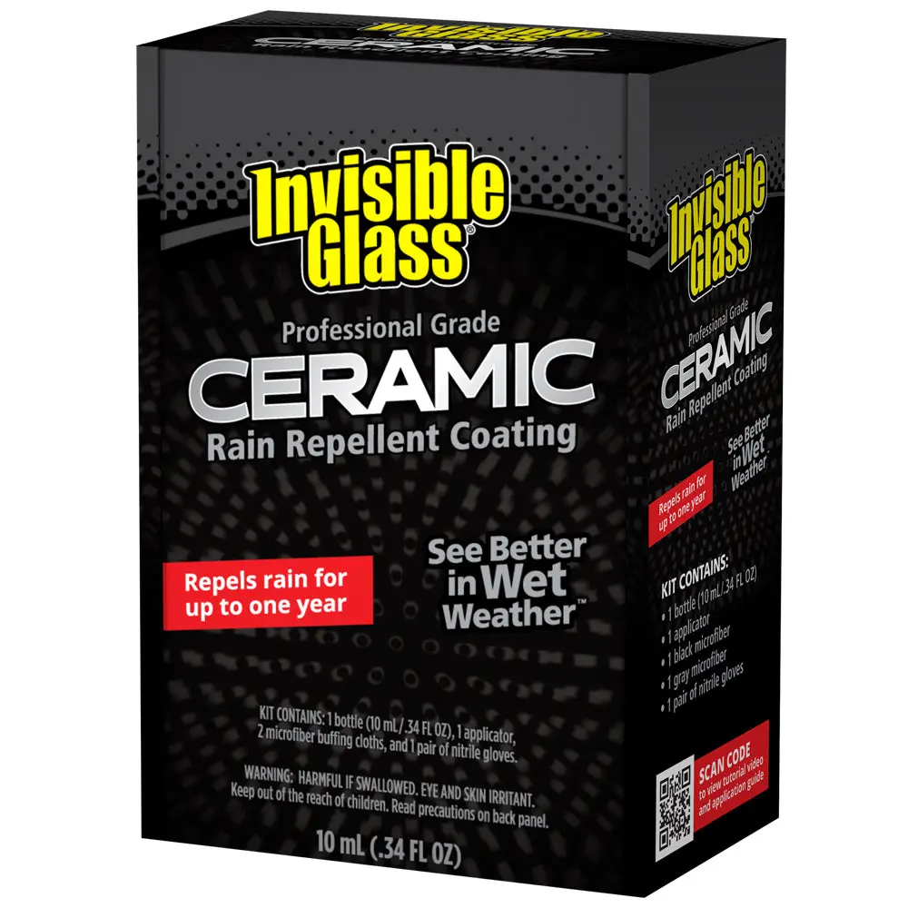 Invisible Glass Ceramic Rain Repellent Glass Coating - Long-Lasting Hydrophobic Protection for Automotive Glass Windshields, 9H Hardness, Weather Resistant, Easy Application Kit - 10mL