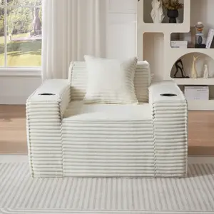 1Seater Sofa Boneless Couches,No Assembly Needed, Modern Sofa for Compact Living Rooms, Apartments, and Offices