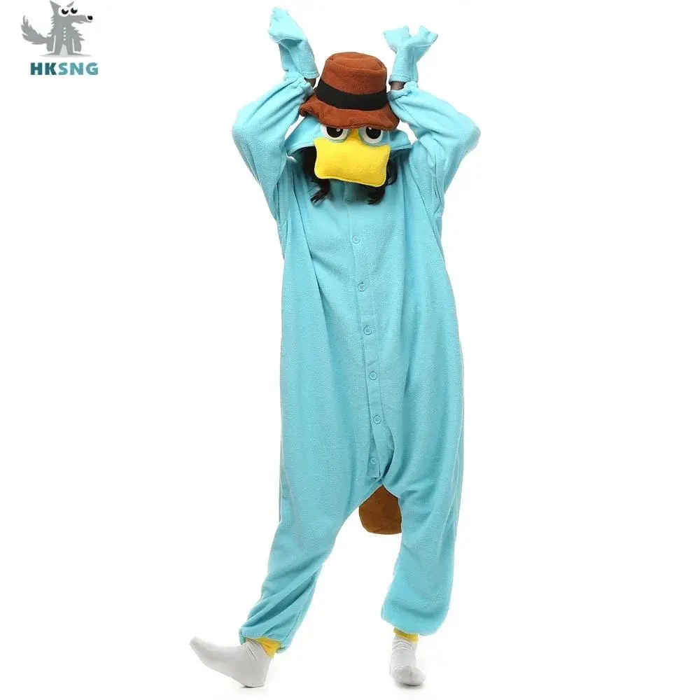 Animal Adult Kigurumi Platypus Duckbill Onesie Cartoon Family Party Pajamas Cosplay Costumes Sleepwear