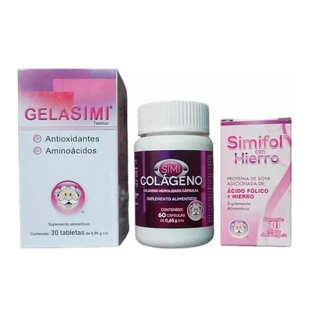 Simifol + Gelasimi + Simicolágeno – 3 Pack Beauty Supplement (Mexico)