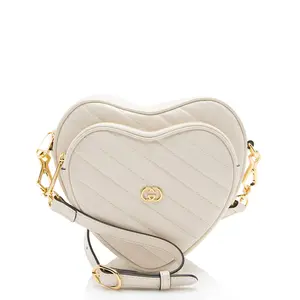 Pre-owned GUCCI Leather Crossbody Bags Matelasse Interlocking G Heart Mini Shoulder Bag