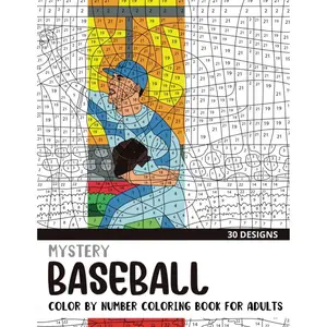 Mystery Baseball Color By Number Coloring Book for Adults: 30 Unique Adult Coloring Mystery Puzzle Designs (Mystery Color By Number Books for Adults) Paperback – April 15, 2022