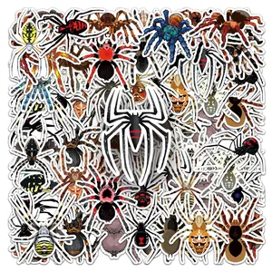50pcs Spider Cartoon Series Stickers, Ideal for Scrapbooking Journals Laptops Water Bottles Cars, Positive Message Gift Set, Truck Sticker, Halloween