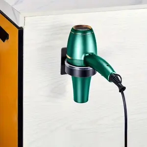 No Drill Wall Mount Hair Dryer Holder, Space-Saving Storage for Xl Rim Hairdryers, Secure Wall Attachment, Durable Minimalist Design, Bathroom Decoration Accessories