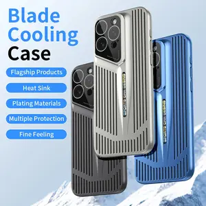 Heat Dissipation Blade Cooling Phone Case For iPhone 15 14 Pro Max 15 14 Plus Mesh Cooling Matte Phone Covers Funda iPhone