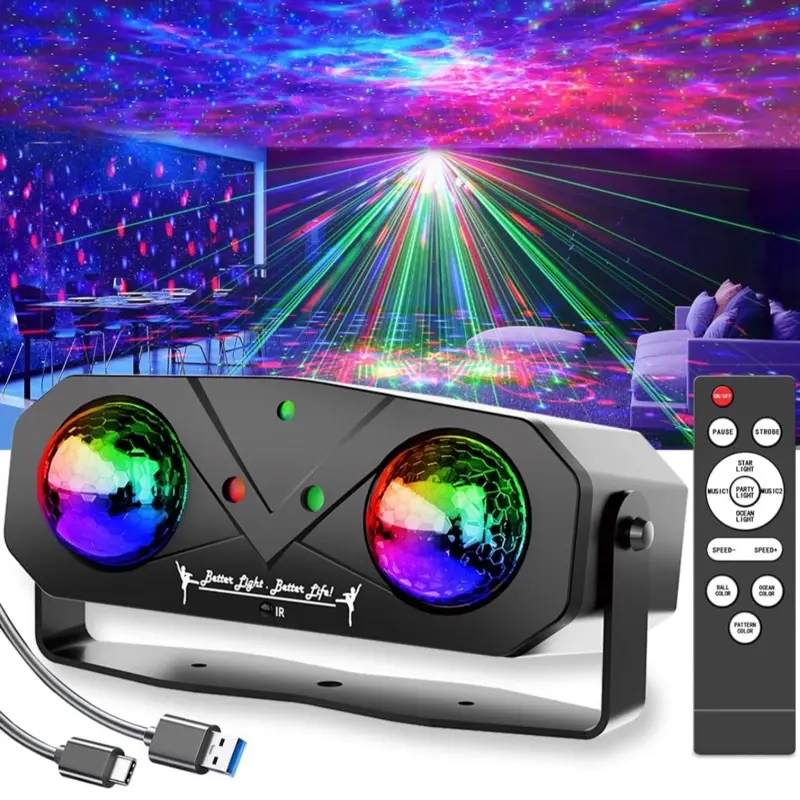 Party  Disco Ball Light, sound activated with remote control, KTV parties, stage strobe light, ocean light projector