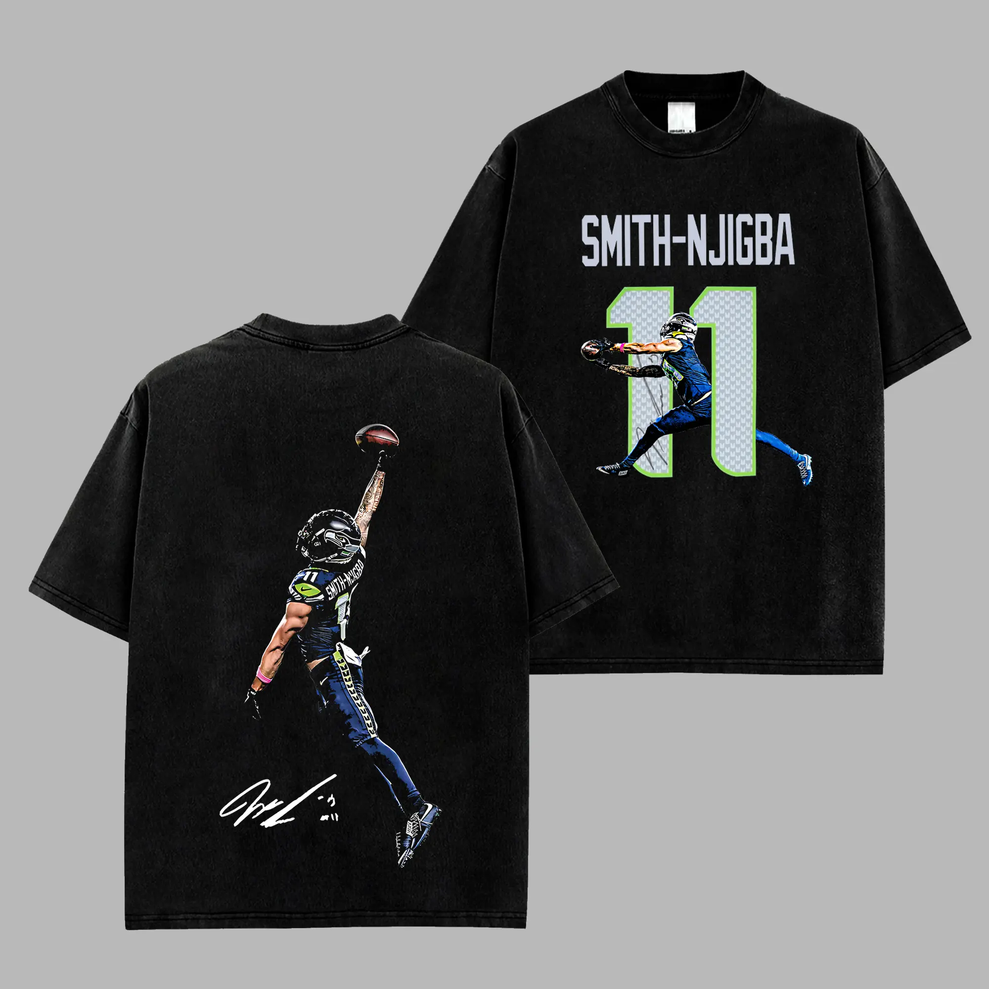 [RedZoneStyle]  Jaxon Smith‑Njigba (JSN) Dunks For The 12s Retro Unisex 100% Heavyweight Cotton T-Shirt – JSN Fans Shirt, Seahawks Graphic Football Shirt, Game Day Outfits, Gift For Football Fans