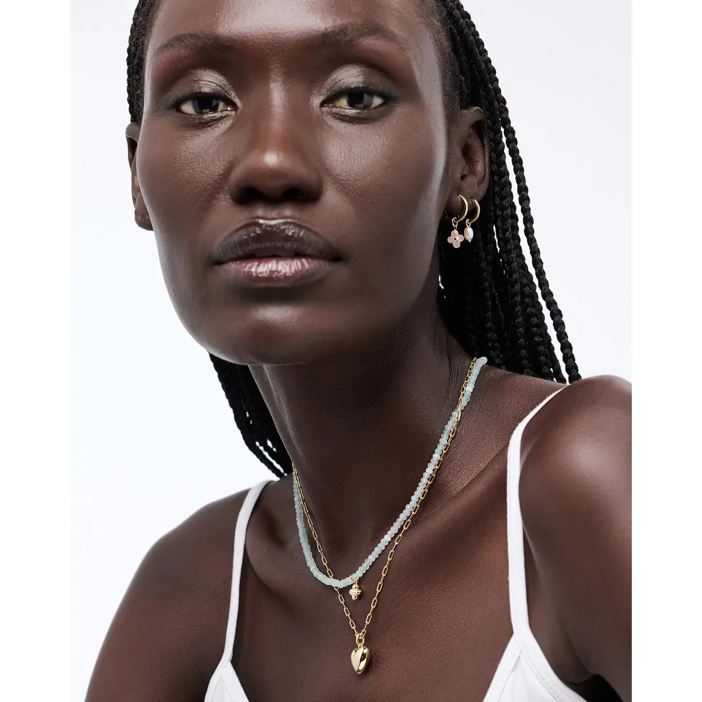 Flower Earrings - Liora Hoops Rose Quartz
