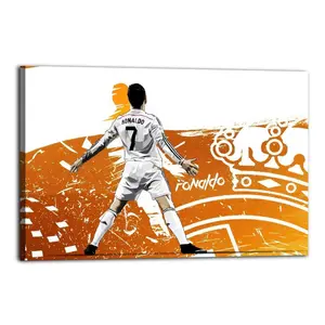 Famous Soccer Player, Celebrating A Goal Wearing A White Jersey with The Number 7 Artistic Wall Decor, Waterproof Canvas Poster, Cute And Vibrant Poster for Bathroom, Living Room, Bedroom, Dorm, A Perfect Gift Idea for New Year Home Decor
