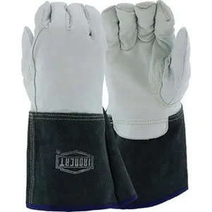 PIP Size XL Para-Aramid Lined Kidskin Welding Glove Use for TIG Welding, Gauntlet Cuff, Keystone Thumb, Light Gray, Paired 6144/XL
