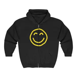 Yemy Yellow Hoodie | Full Zip Hooded Sweatshirt