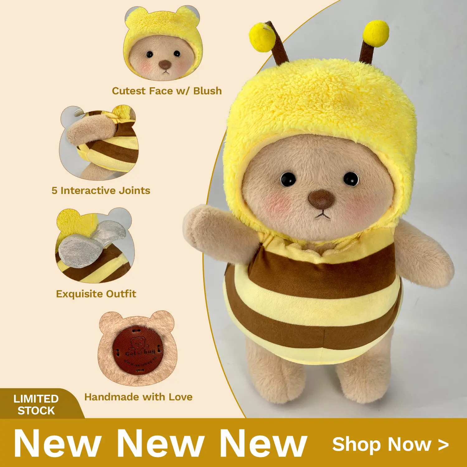 Happy Little Honey Bee Brown Bear