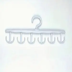 Plastic Clothes Hanger with 360° Rotating Design, Rotatable Clothes Hanger, Multifunctional Clothes Hanger, Multi-Hook Space-Saving Organizer for Belts, Hats, Scarves, Bras, Durable Clothing Hook