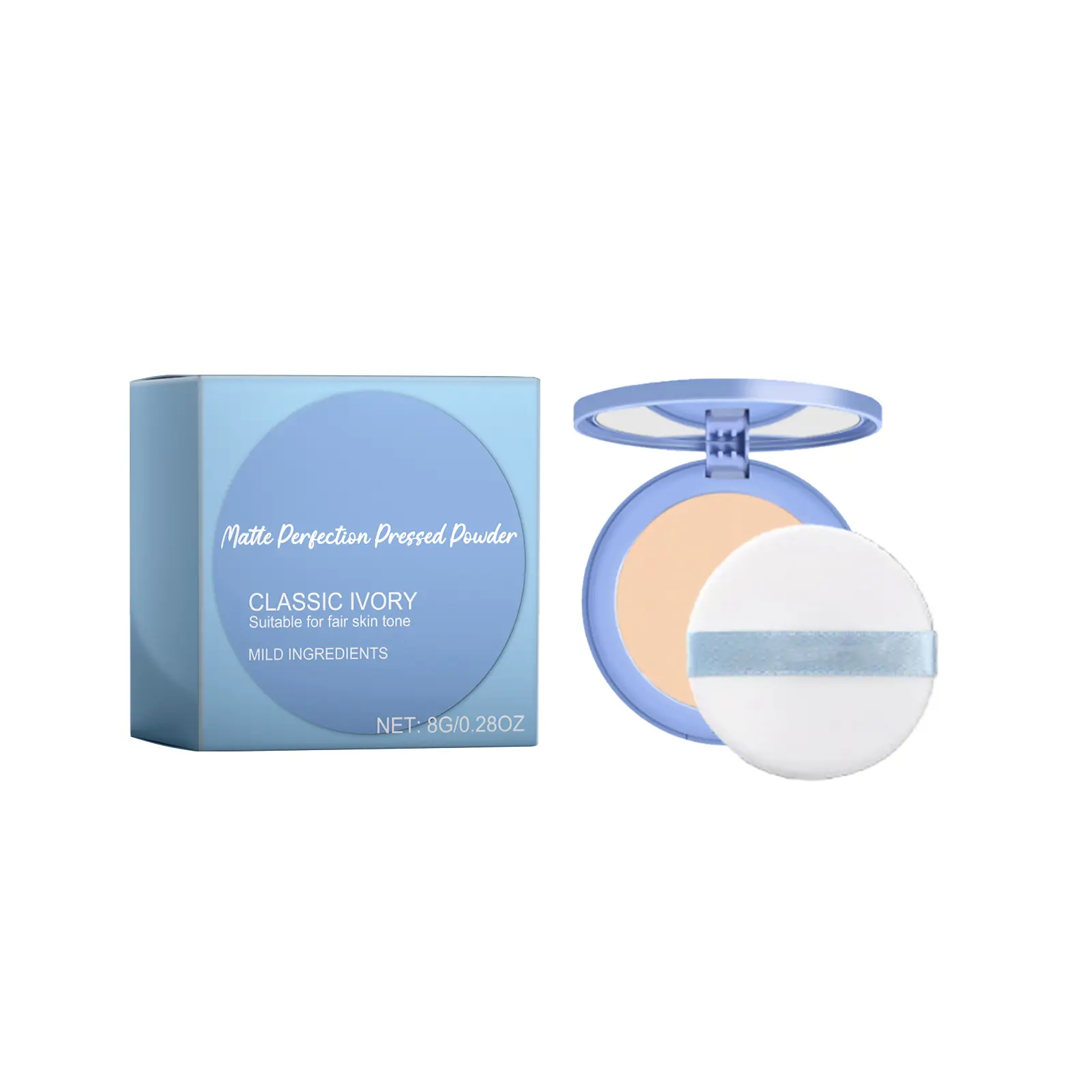 Oil Control Setting Powder with Niacinamide - Lightweight Matte Finish Cosmetic, Waterproof & Blurring Formula for Oily & Combination Skin, Titanium, Classic Ivory, Oily Skin, Finishing Powder, Brightening, Blurring Mattifying, Blotting Compact Powder