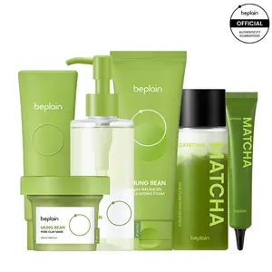 [beplain official] Matcha Catechin Duo Set + Ultimate Cleansing Reset Skin Detox Recipe | 150ml Essence + 20ml Cream + 200ml Cleansing Oil + 160ml Foam + 120ml Peeling Gel + 120ml Clay Mask | Hydration | Hyperpigmentation | Dark Spot | Pore Care