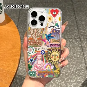 Girly Magnetic Case for iPhone11/12/13/14/15/16/17/promax, 70s Boho Positive Vibes MagSafe Ready, Slim Fit, Drop-Proof | Perfect for Soft Girl Aesthetic