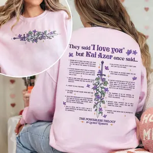 Kai Azer I Love You In Powerless Sweatshirt, Kai and Paedyn Bookish Shirt, Powerless Series Merch, Romantic Valentine Gift for Readers, TikTok Shop Viral Gift for Her