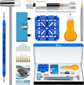 Watch Repair Tool Kit for  Replacement, Strap Adjustment Resizing, Watch Link Pin Remover, Watch Opening,   Case Opener for Watch  Removal, with Watch Hammer, Spring Bars