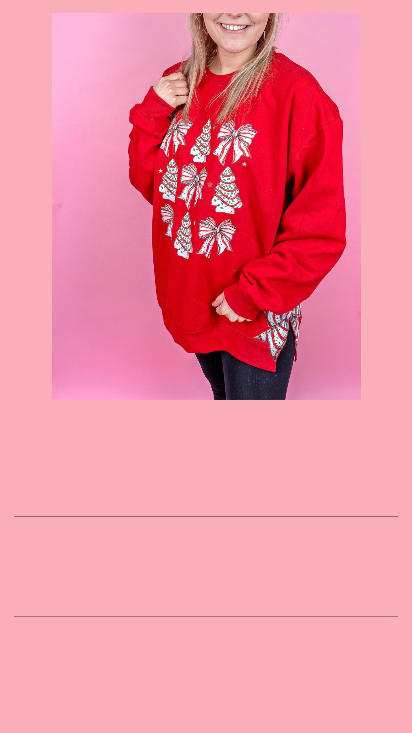 Side Bows Cakes and Bows Sweatshirt  PREPPY BOWS CHRISTMAS 2024