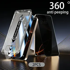 [2PCS] 360° Privacy [4 sides Privacy] Screen Protector [UP, DOWN, LEFT, RIGHT] Anti-Spy, Tempered Glass, Full Protection.Cleanroom installation