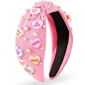 Valentines Headbands for Women Teen Girls, XOXO Love Heart Headband, Valentines Day Gifts for Her Teacher Daughter Wife Mom, Valentine Hair Accessories to Match Outfit Clothes Shirt Dress (Pink)