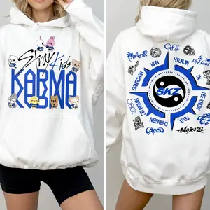 Karma Shirt, Kpop 2025 Tour Tee, Retro Skzoo Karma Shirt, Unisex Gift For Music Fans, Boy Band Music Shirt, World Tour New Album Tee | Gifts For Stay Fan, Trendy Cotton T-Shirt