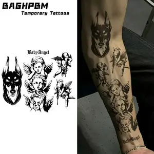 BAGHPBM Temporary Tattoos Herbal Tattoos Hunting Dogs Little Angels Long Lasting Herbal Tattoo Stickers for Body Art