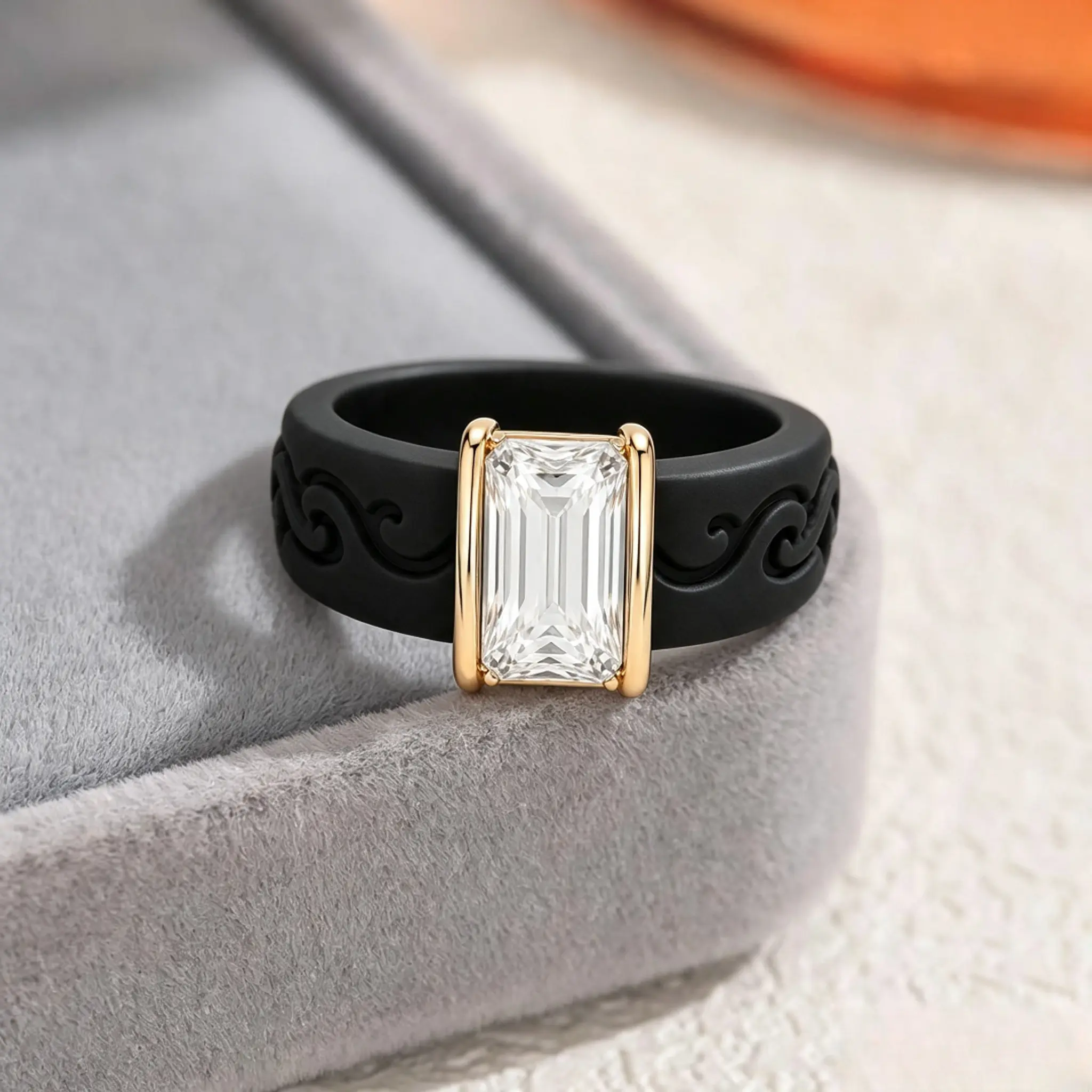 Women's Minimalist 1+6 Color Silicone Band Ring Set - Multi-Size Prong Setting Fashion Jewelry, Mother’s Day Gift for Sports, Party Wear