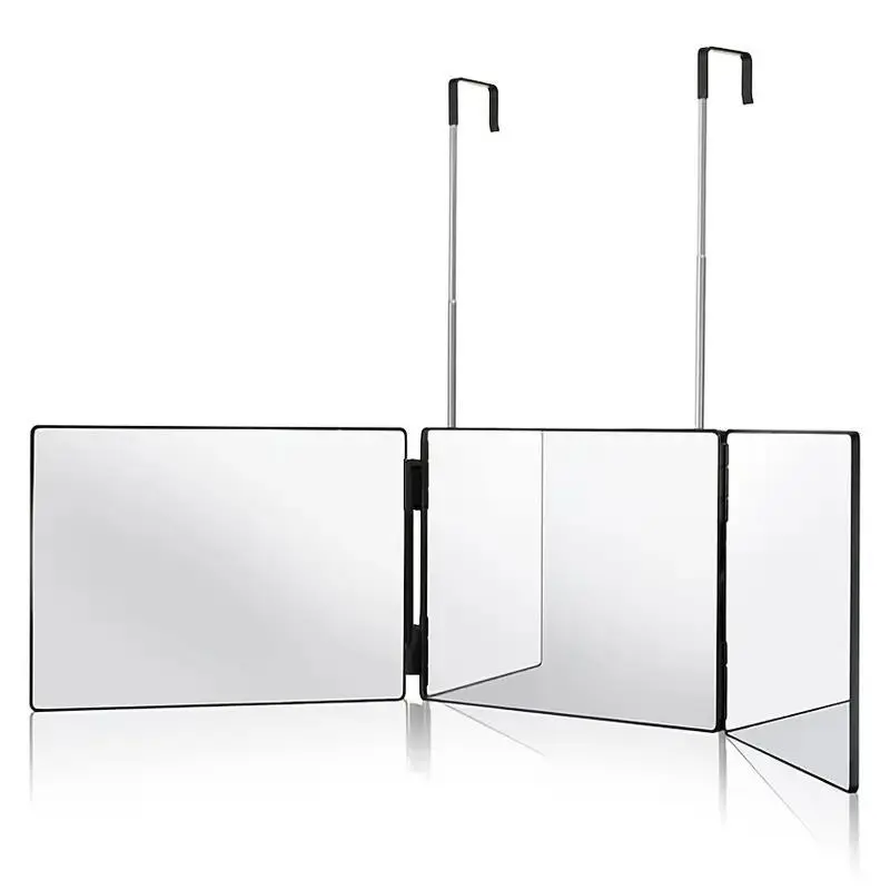 360-Degree Adjustable Door Mirror, 1 Count Portable 3-Way Shaving Mirror, Hairdressing Mirror, Professional Hair Styling Tool for Men & Women, Trifold Mirror, Barber Mirror