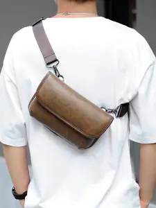 Men's PU Mini Shoulder Bag, Multifunctional Bag, Adjustable Strap, Versatile Use for Daily Wear, Travel, Outdoor Activities, Ideal Gift for Valentine's Day