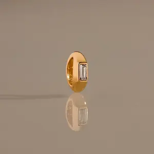 Baguette Diamond Charm by Caitlyn Minimalist - Dainty Geometric Bead Spacer Charm for Necklace - Vintage Crystal Jewelry - Gift for Her