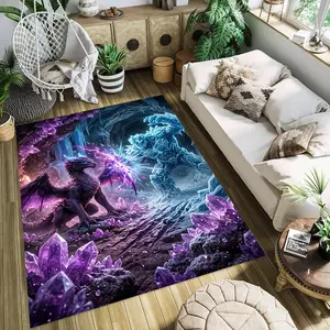 Dragon Crystal Cave Stylish and creative printed rugs, hallway/balcony rugs, bathroom/entrance doormats, home décor, living room/bedside rugs, Halloween/Christmas/birthday gifts.